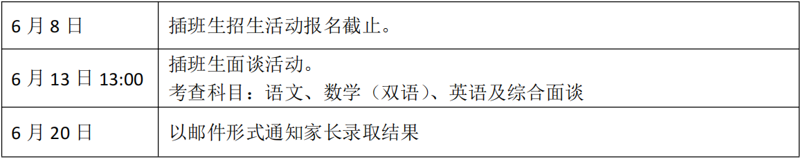 上海市實驗學校國際部2025學年第一學期（秋季入學）插班生報名啟動